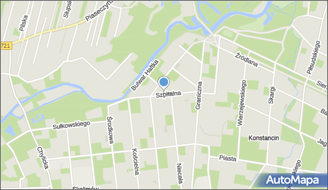 Konstancin-Jeziorna, Szpitalna, mapa Konstancin-Jeziorna