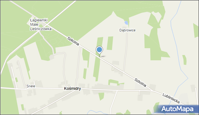 Kośmidry gmina Pawonków, Szkolna, mapa Kośmidry gmina Pawonków