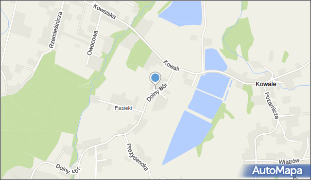 Kowale gmina Skoczów, Szmaragdowa, mapa Kowale gmina Skoczów