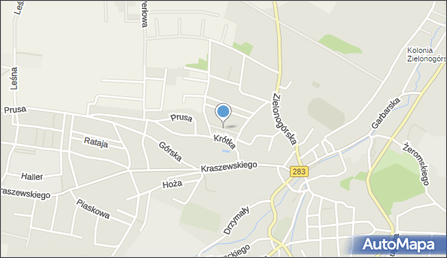 Kożuchów powiat nowosolski, Szymborskiej Wisławy, mapa Kożuchów powiat nowosolski
