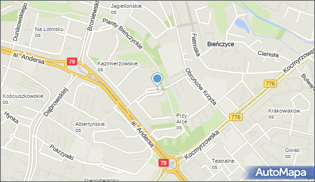 Kraków, Szajnowicza-Iwanowa Jerzego, mapa Krakowa