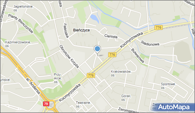 Kraków, Szybka, mapa Krakowa