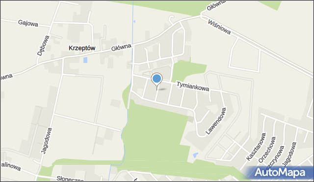 Krzeptów, Szałwiowa, mapa Krzeptów