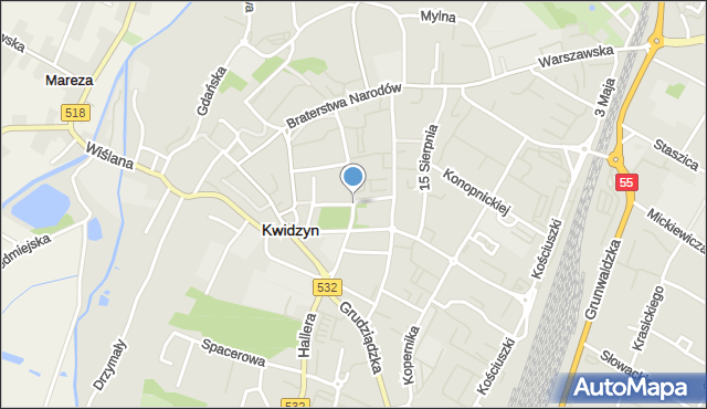 Kwidzyn, Szkolna, mapa Kwidzyn