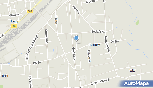 Łapy, Szwarce Bronisława, mapa Łapy