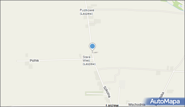 Łaszew gmina Wierzchlas, Szkolna, mapa Łaszew gmina Wierzchlas