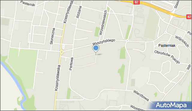 Łęczna, Szmaragdowa, mapa Łęczna