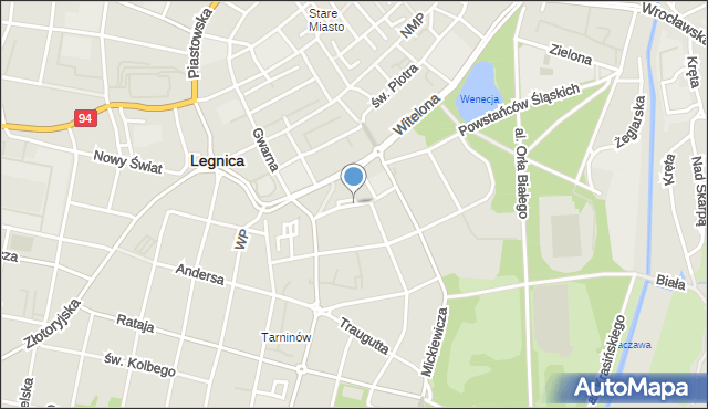 Legnica, Szkolna, mapa Legnicy