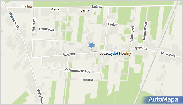 Leszczydół-Nowiny, Szkolna, mapa Leszczydół-Nowiny