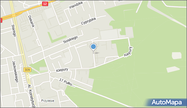 Leszno, Szpitalna, mapa Leszno