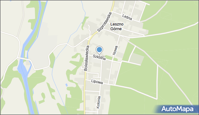 Leszno Górne, Szkolna, mapa Leszno Górne