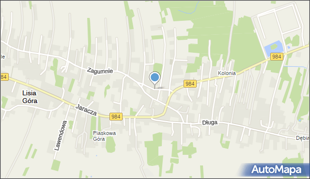 Lisia Góra powiat tarnowski, Szkolna, mapa Lisia Góra powiat tarnowski