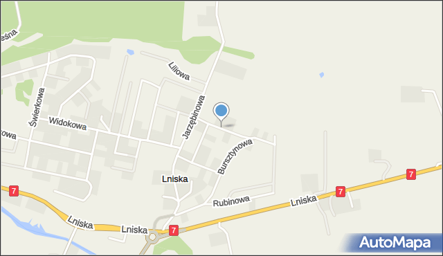 Lniska, Szmaragdowa, mapa Lniska