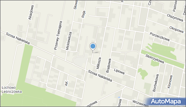Łochowo, Szymborskiej Wisławy, mapa Łochowo