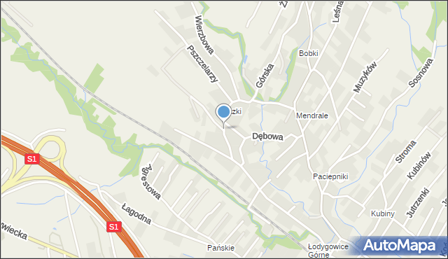 Łodygowice powiat żywiecki, Szczęśliwa, mapa Łodygowice powiat żywiecki