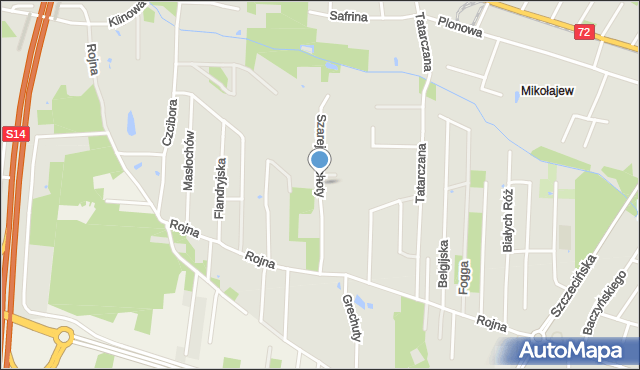 Łódź, Szarej Piechoty, mapa Łodzi