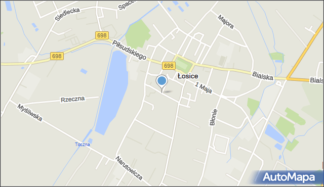 Łosice, Szpitalna, mapa Łosice