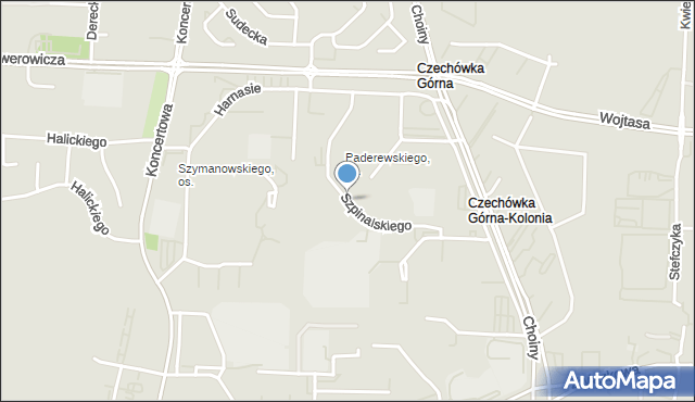 Lublin, Szpinalskiego Stanisława, mapa Lublina