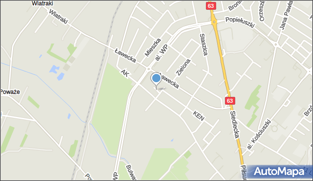 Łuków, Szaniawskiego Felicjana, mapa Łuków