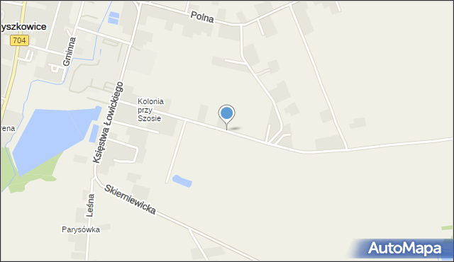 Łyszkowice powiat łowicki, Szkolna, mapa Łyszkowice powiat łowicki