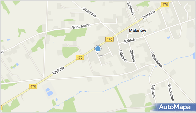 Malanów powiat turecki, Szeroka, mapa Malanów powiat turecki