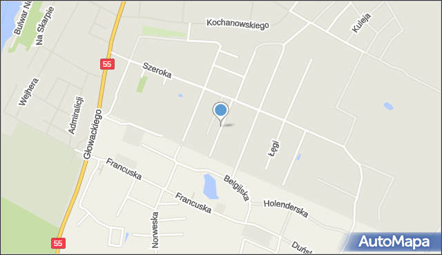 Malbork, Szendzielarza-Łupaszki Zygmunta, mjr., mapa Malborka