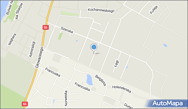 Malbork, Szendzielarza Zygmunta, mjr., mapa Malborka