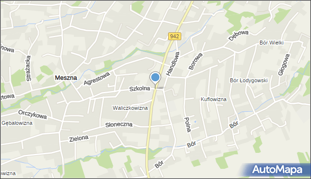 Meszna gmina Wilkowice, Szczyrkowska, mapa Meszna gmina Wilkowice