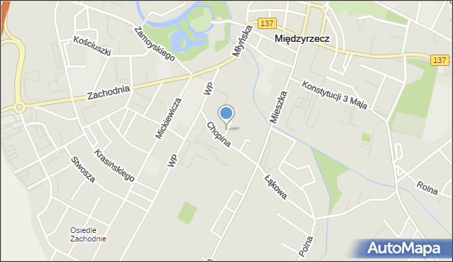 Międzyrzecz, Szymanowskiego Karola, mapa Międzyrzecz