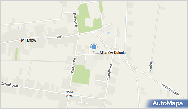 Milanów powiat parczewski, Szkolna, mapa Milanów powiat parczewski