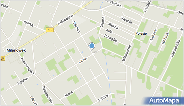 Milanówek, Szkolna, mapa Milanówek