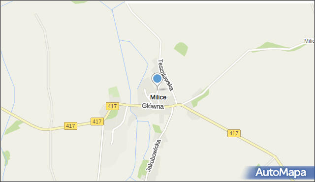 Milice gmina Pawłowiczki, Szkolna, mapa Milice gmina Pawłowiczki