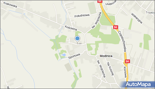 Modlnica, Szkolna, mapa Modlnica