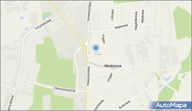 Modrzyca, Szkolna, mapa Modrzyca