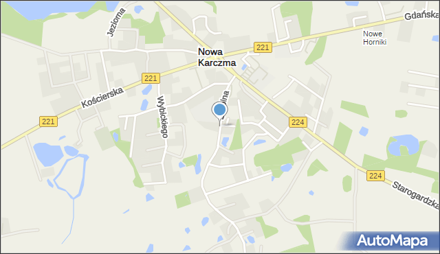 Nowa Karczma powiat kościerski, Szkolna, mapa Nowa Karczma powiat kościerski