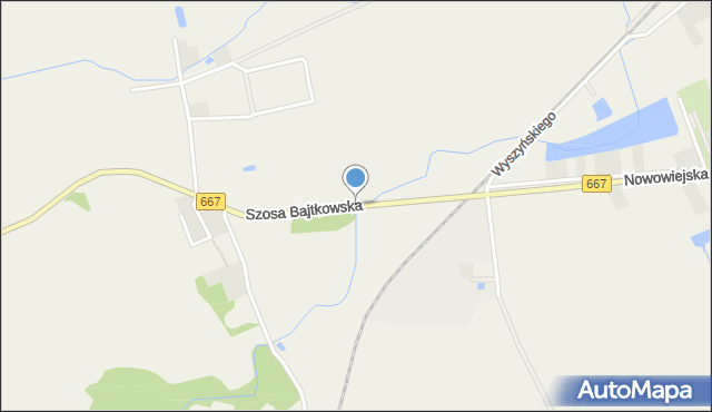 Nowa Wieś Ełcka, Szosa Bajtkowska, mapa Nowa Wieś Ełcka