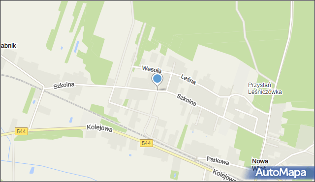 Nowa Wieś gmina Olszewo-Borki, Szkolna, mapa Nowa Wieś gmina Olszewo-Borki