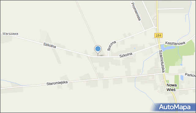 Nowa Wieś gmina Wronki, Szkolna, mapa Nowa Wieś gmina Wronki