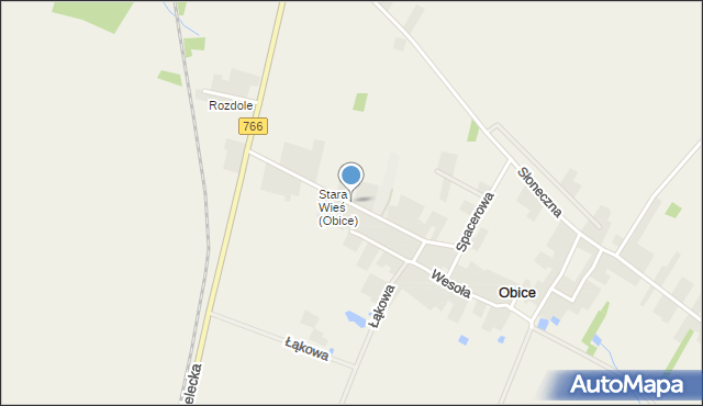 Obice, Szkolna, mapa Obice