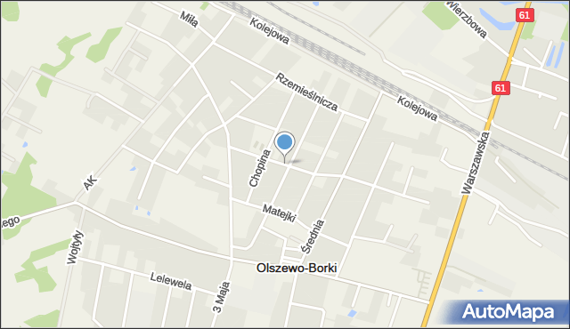 Olszewo-Borki, Szymanowskiego Karola, mapa Olszewo-Borki