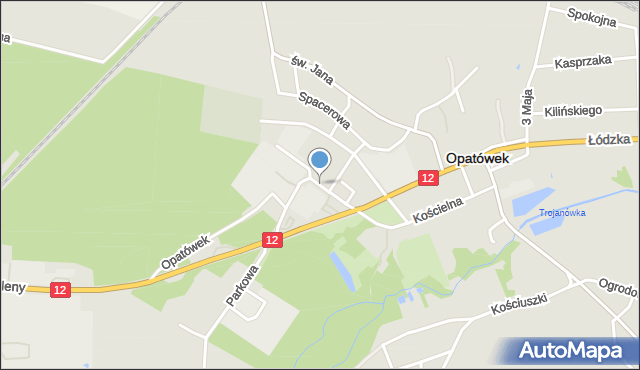 Opatówek powiat kaliski, Szkolna, mapa Opatówek powiat kaliski