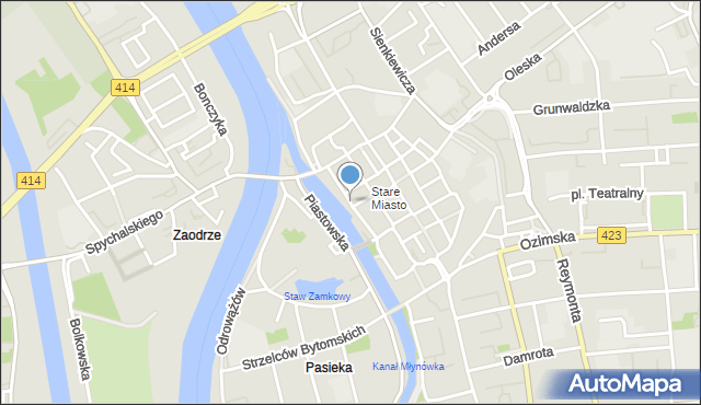 Opole, Szpitalna, mapa Opola