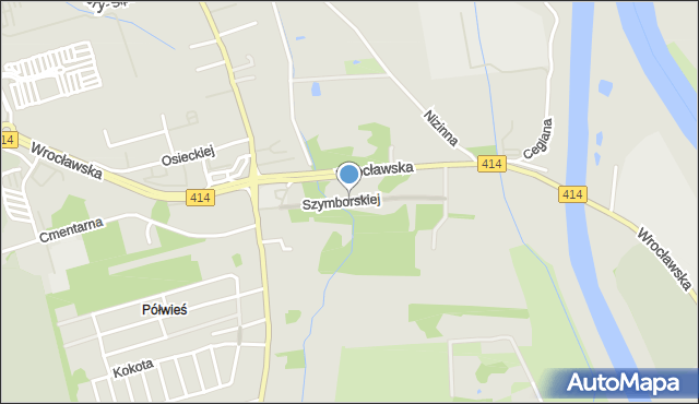 Opole, Szymborskiej Wisławy, mapa Opola