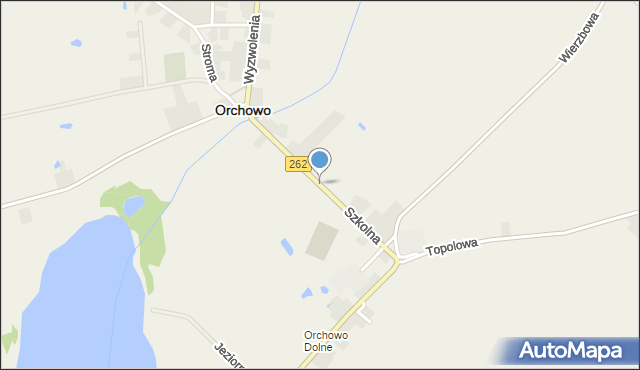 Orchowo, Szkolna, mapa Orchowo