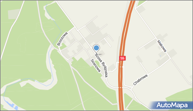 Osówiec gmina Sicienko, Szosa Bydgoska, mapa Osówiec gmina Sicienko