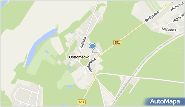 Ostromecko, Szkolna, mapa Ostromecko