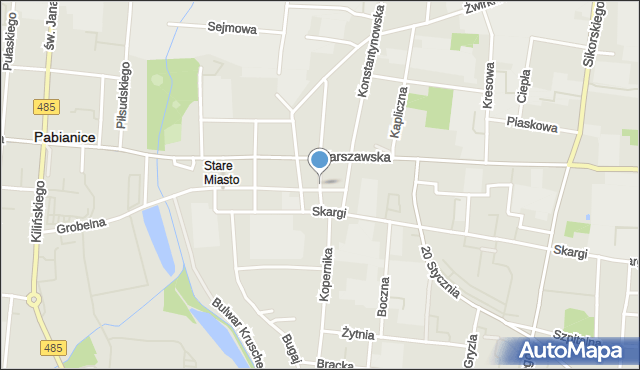 Pabianice, Szewska, mapa Pabianic
