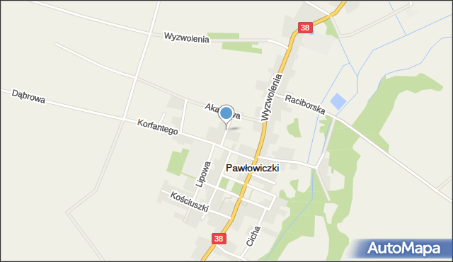 Pawłowiczki, Szkolna, mapa Pawłowiczki