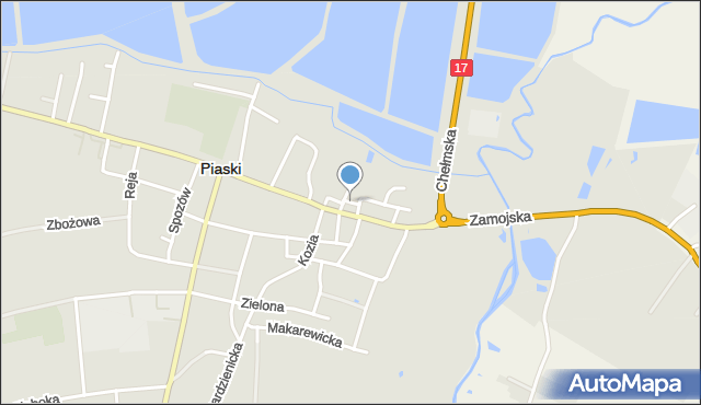 Piaski powiat świdnicki, Szewska, mapa Piaski powiat świdnicki