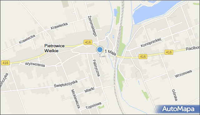 Pietrowice Wielkie, Szkolna, mapa Pietrowice Wielkie